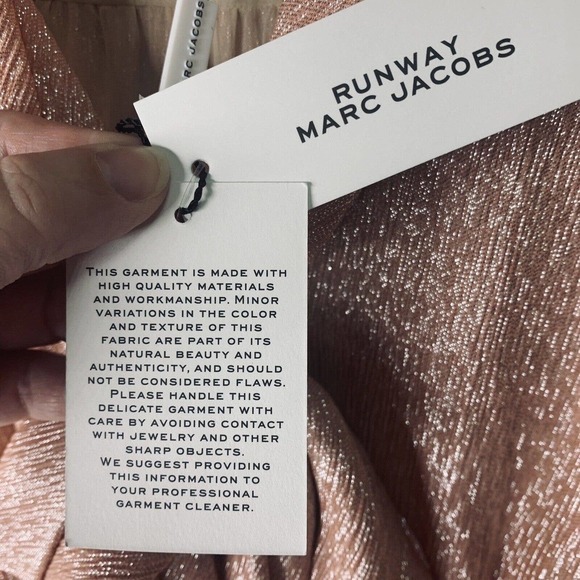 Runway Marc Jacobs Tie Front Silk Metallic Dress Womens Size 0 NWT $1200 - Picture 11 of 16